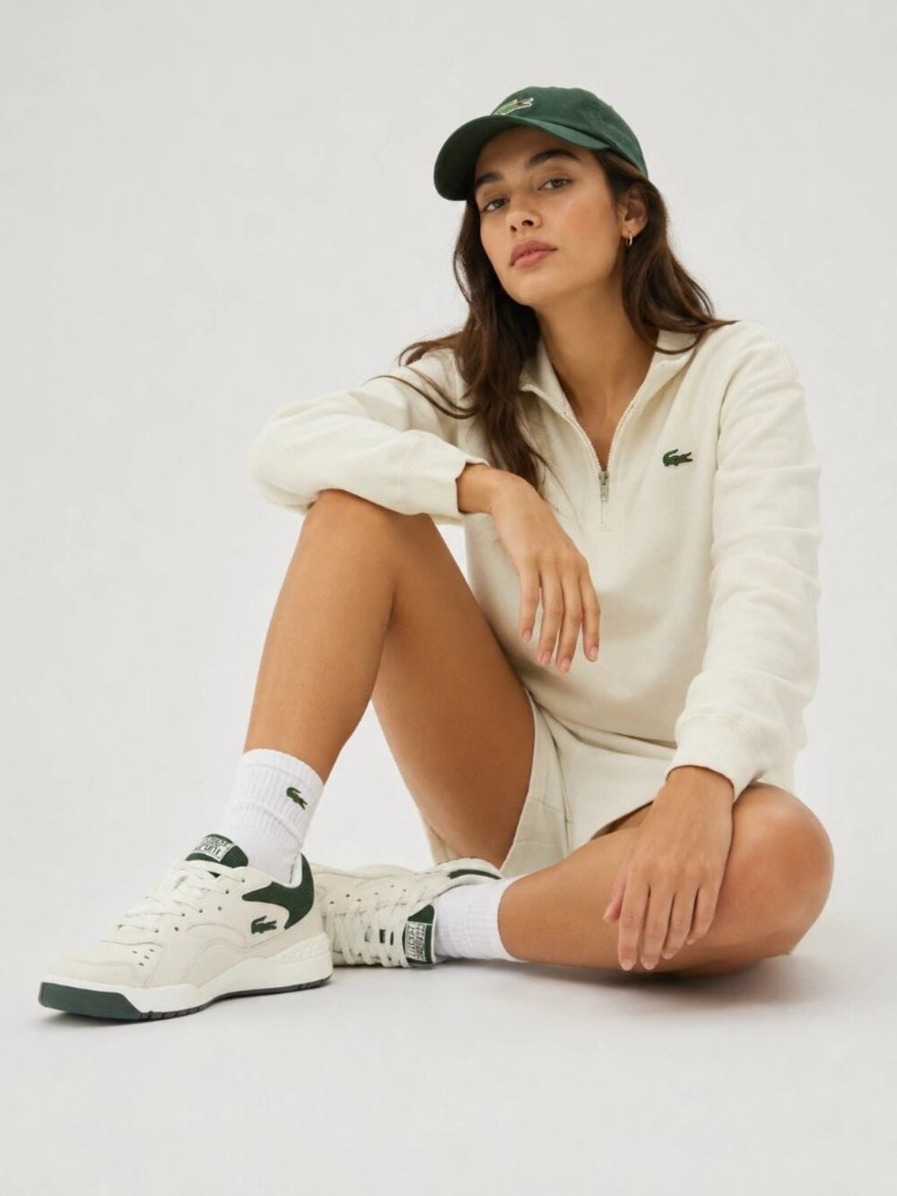 NEW Women's Lacoste Aceline 96 Beige Lowtop Size 7